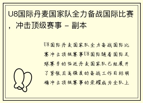 U8国际丹麦国家队全力备战国际比赛，冲击顶级赛事 - 副本